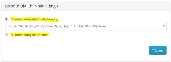 Địa chỉ nhận